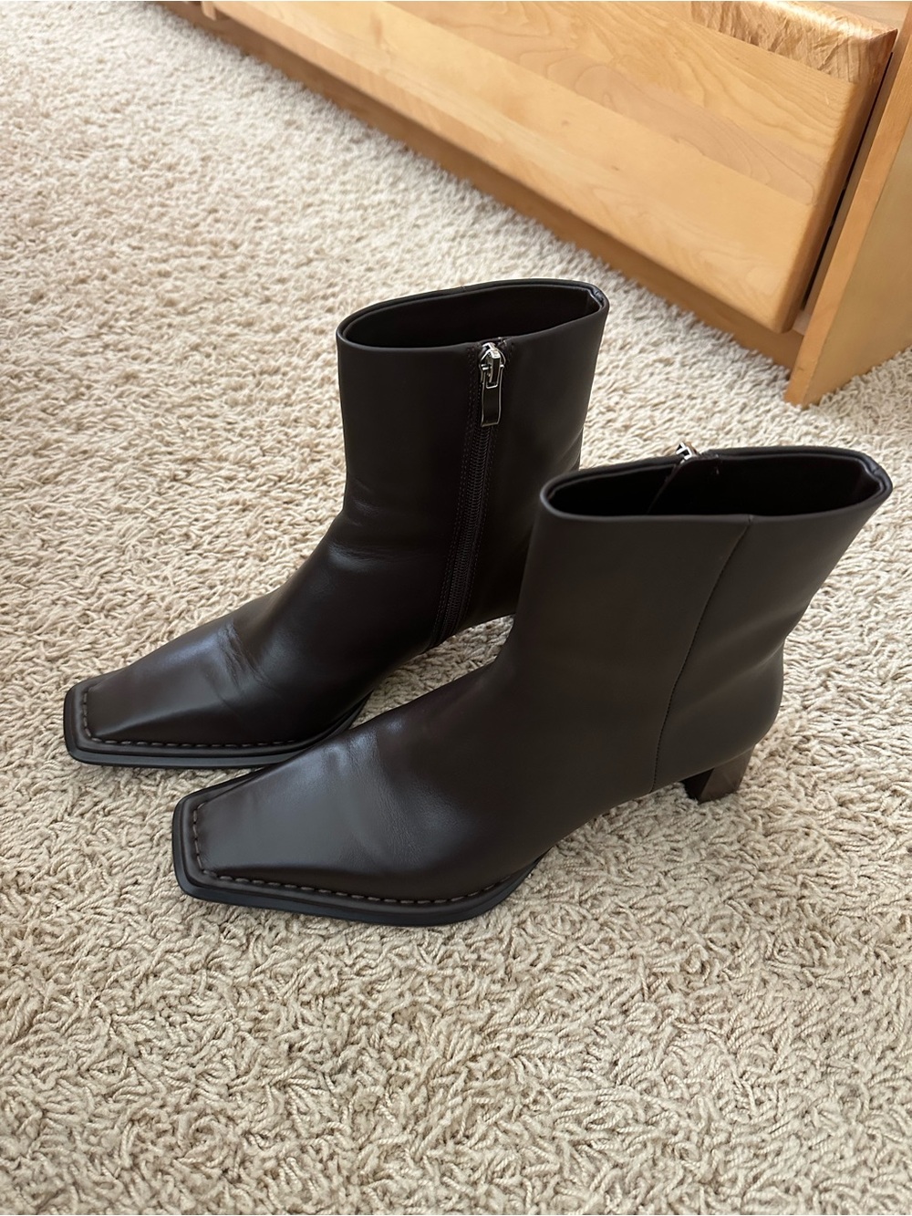 L'INTERVALLE Deep Brown Ankle Boots